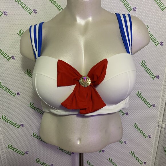 Hot Topic Swimsuit Swim Top Underwire Sailor Moon Cosplay Costume Tie Plus 5 - Picture 1 of 4